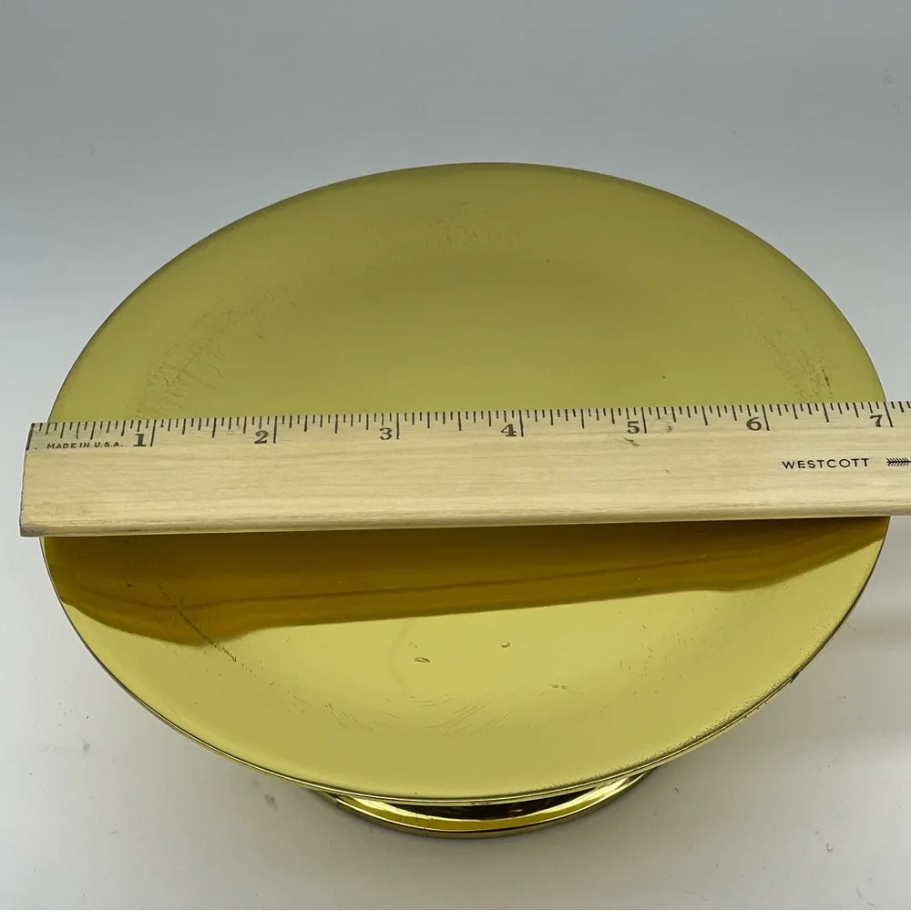 Partylite Brass Savoy Pedestal Pillar Candle Holder Decor Accent Minimalist